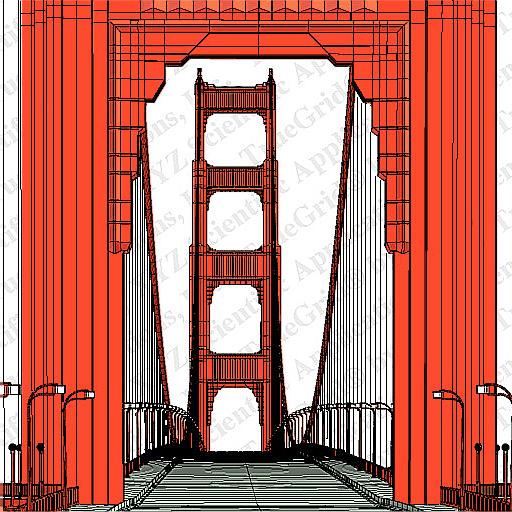 roadbed view of Golden Gate Bridge
  mesh