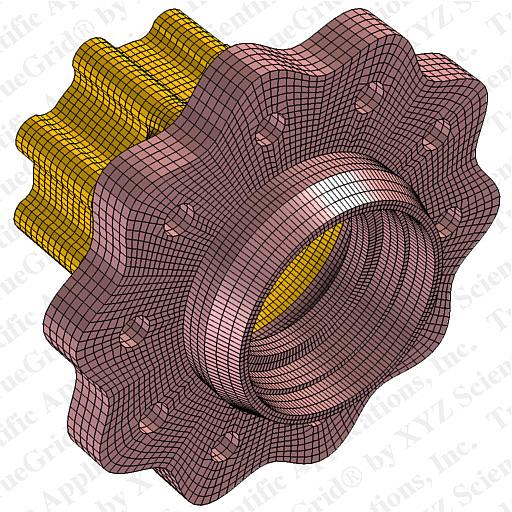 finite element mesh of a wheel hub