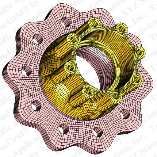 finite element mesh of a wheel hub