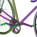 mesh of racing bike crank