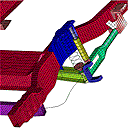 close up of truck frame mesh